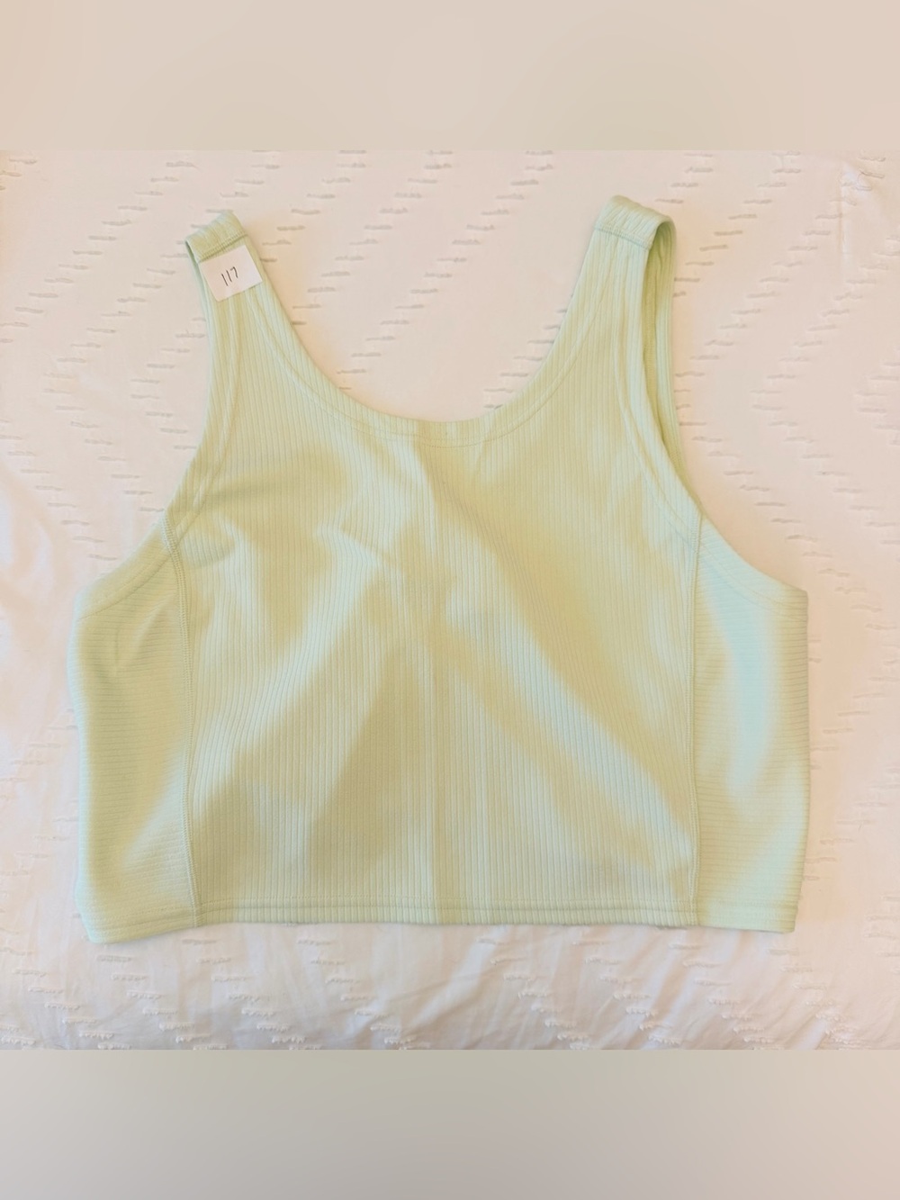 lululemon athletica ribbed softstreme cropped tank top kohlrabi green